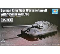 KING TIGER (Porsche Turret) w/ 105mm KwK L/68 - TRUMPETER 1/72 PLASTIC KIT
