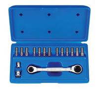 KING TONY 1014CQ Coffret de Clé Mixte à Cliquet Polygonales Métriques avec Jeux d'Embouts Tournevis, Set de 13 Pièces