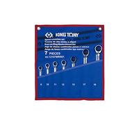 KING TONY 12107MR01 Trousse de Clés Mixtes à Cliquet Métriques, Set de 7, Bleu