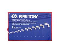KING TONY 1912Mrn Lot de 12 clés à douille coudées avec pochette Tetoron Taille 8-24 mm