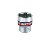 KING TONY 333530S Douille standard en alliage d'acier chrome vanadium 3/8" 6 points 32 mm Longueur 15/16" Taille 8