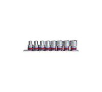 KING TONY 4010SR Coffret de Douilles Pouces sur Rail, Set de 8, 1/2"