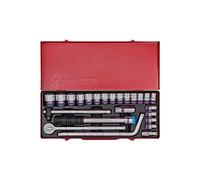 KING TONY 4024MR Coffret de Douilles Métriques et Accessoires, Set de 24, 1/2"
