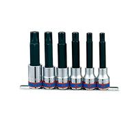 KING TONY 4116PR Jeu de Douilles Longues Ribe sur Rail, Set de 6, 1/2"