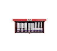 KING TONY 4208MR Coffret de Douilles Longues Métrique, Set de 8, 1/2"
