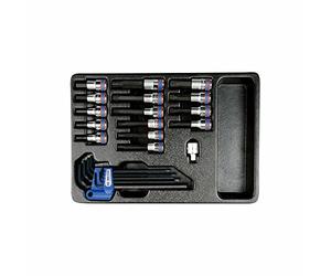 KING TONY 9-91024MR50 Coffret de 24 douilles et clés hexagonales pour coffre à outils 3/8" et 1/2"