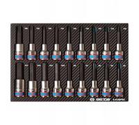 KING TONY 94138PRE Módulo espuma + PP 18 pièces vasos 1/2" Torx y hexagonal pour professionnels et bricoleurs pour des travaux et des assemblages précis avec une version soigneusement sélectionnée