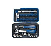 KING TONY Caja de Vasos y Accesorios 1/4" - 39 piezas pour pros et bricoleurs, idéal pour bricolage fiable, construction robuste