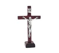 KING TREMELLA Figurine religieuse en bois, 6 x 10,5 cm, inachevée, traditionnelle, Jésus catholique pour croix crucifix avec support, décoration de salon, unisexe