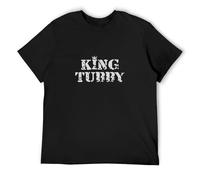King Tubby Electronic Music Logo Men's T-Shirt Unisex Black Cotton Print Tee Shirts XXL