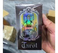 King Waite Tarot&A.E.Waite Tarot,Ensemble de jeu de cartes avec guide, 78 cartes holographiques classiques pour la divination, généralement pour les débutants, cadeau de Pâques, réduit le stress au tr