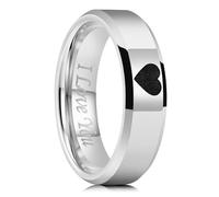 King Will Alliance en carbure de tungstène pour homme Argenté/noir/gris canon de 6 mm/7 mm/8 mm, Carbure de tungstène, Pas de pierre précieuse