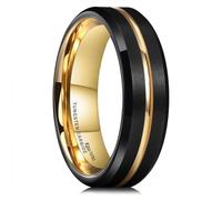 King Will Alliance en carbure de tungstène pour homme et femme - Largeur : 8 mm - Marron - Avec rainure - Finition mate - Confortable, 54.3 (17.3), Carbure de tungstène, Aucune pierre précieuse