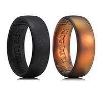 King Will Alliance en silicone pour homme - Bague ultra fine de 1,8 mm avec paillettes métalliques multicolores | Design intérieur confortable | Bague en caoutchouc hypoallergénique pour salle de