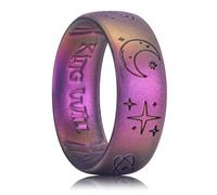 King Will Alliance en silicone pour homme - Bague ultra fine de 1,8 mm avec paillettes métalliques multicolores | Design intérieur confortable | Bague en caoutchouc hypoallergénique pour salle de