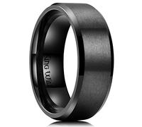 King Will Alliance en titane gris argenté doré noir pour homme et femme - 6 mm de large - Finition mate - Bords biseautés - Ajustement confortable, Titane, Pas de pierre précieuse