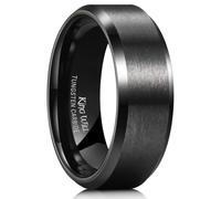 King Will Alliance Homme Noire 8 mm - Surface Mate Brossée, Bords Biseautés Polis, Comfort Fit 67.2 (21.4)