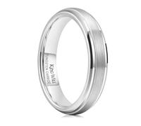King Will Bague basique pour homme en carbure de tungstène 6 mm/7 mm/8 mm - Bord biseauté poli - Finition brossée mate - Alliance centrale, W 1/2(65.91mm), Carbure de tungstène, Aucune pierre