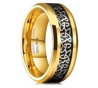King Will Bague de mariage en acier inoxydable tungstène de 8 mm pour homme - Motif nœud viking/celtique avec incrustation en fibre de carbone | Alliance confortable, cadeau d'anniversaire de mariage