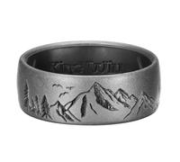 King Will Bague de mariage en silicone pour homme 8 mm, bande noire en silicone avec motif intérieur galaxie, motif en X grand à double couche, bague confortable et flexible pour un usage quotidien, V