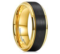 King Will Bague de mariage pour homme Duo 6 mm 7 mm 8 mm 10 mm Argent/Or/Noir/Or rose/Bleu plaqué Bicolore en carbure de tungstène Bague de mariage Femme Unisexe, V 1/2(64.64mm), Carbure de tungstène