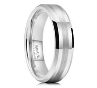 King Will Bague en carbure de tungstène argent/doré de 8 mm pour homme avec finition polie brossée mate, Carbure de tungstène, Pas de pierre précieuse