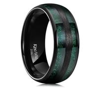King Will Bague en carbure de tungstène noir pour homme avec incrustation en bois wengé bombé brillant 8 mm Taille