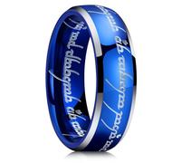 King Will Bague en carbure de tungstène pour homme Noir Magic Lord of The Rings 8 mm, Q 1/2(58.25mm), Tungstène, Aucune pierre précieuse