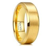 King Will Bague en Titane Doré 8 mm pour Hommes et Femmes - Alliance en Or 14K avec Finition Brossée Mate, Confort Ajusté 69.7 (22.2)