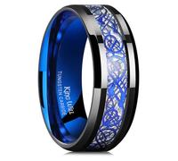 King Will Bague en tungstène celtique dragon pour homme, largeur 5/6/7/8 mm, bords biseautés polis, ajustement confortable, bague de promesse en carbure de tungstène, taille 4-16, 7, Métal, Pas de