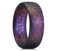 King Will Bague Homme en Silicone Violet Ciel Étoilé, Anneau en Caoutchouc avec Motif Totem, Largeur 6,6 mm, Épaisseur 1,8 mm, Ajustement Confortable 64.7 (20.6)