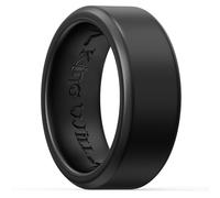 King Will Bagues en silicone pour homme - 8 mm de large - Bandes de fiançailles en caoutchouc respirant - Design à battement de chaleur intérieur - Bague confortable - Noir, Z+1(69.74mm), Silicone,