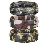 King Will Bagues en silicone unisexe pour homme, 7 mm de large, 2 mm d'épaisseur, motifs imprimés camouflage animal et grain de bois, flexible, respirant et confortable pour la salle de sport et le