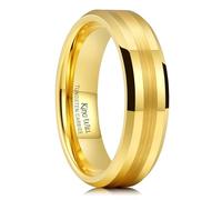 King Will Basic 8 mm/10 mm Black Tungsten Carbide Ring Grooved Multi Faceted Men Wedding Band Matte Finish Step Edge/Beveled Edge Comfort Fit, Carbure de tungstène, Sans pierres précieuses