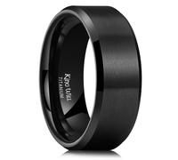 King Will BASIC Alliance en titane argenté 5 mm/7 mm pour homme et femme - Bague de couple brossée / bombée mate / bord gradué confortable, 67.2 (21.4), Métal non précieux, Pas de pierre précieuse