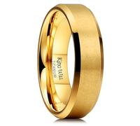 King Will BASIC Alliance en titane argenté 5 mm/7 mm pour homme et femme - Bague de couple brossée / bombée mate / bord gradué confortable, 67.2 (21.4), Métal non précieux, Pas de pierre précieuse