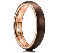 King Will BASIC Bague de mariage en carbure de tungstène brossé noir argenté 4 mm 6 mm 7 mm, P 1/2(56.97mm), Tungstène, Aucune pierre précieuse
