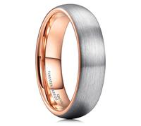 King Will BASIC Bague de mariage en carbure de tungstène brossé noir argenté 4 mm 6 mm 7 mm, S 1/2(60.8mm), Tungstène, Aucune pierre précieuse