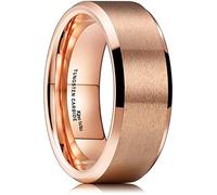 King Will Basic Bague en carbure de tungstène pour homme 6 mm/7 mm/8 mm Poli Bord mat Brushed Finish Center Wedding Band, V 1/2(64.64mm), Tungstène, Aucune pierre précieuse