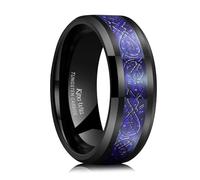 King Will Dragon Alliance pour homme en carbure de tungstène 6 mm/8 mm - Rouge/bleu/vert/orange/violet/argent/noir/azur/Mazarin dragon celtique, ajustement confortable, 59.4 (18.9), Métal non précieux