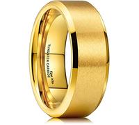 King Will GLORY Bague en carbure de tungstène 6 mm, or 14 carats mat et brossé, ajustement confortable, 64.7 (20.6), Métal non précieux, Aucune pierre précieuse