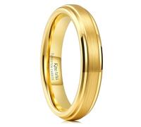 King Will GLORY Bague en carbure de tungstène 6 mm, or 14 carats mat et brossé, ajustement confortable, 56.9 (18.1), Carbure de tungstène, Aucune pierre précieuse