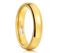 King Will GLORY Bague Homme 4mm Tungstène Plaqué Or - Anneau Bombé Poli Brillant, Confortable pour Mariage 62.2 (19.8)