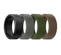 King Will Lot de 4 alliances en silicone pour homme, ajustement confortable de 8 mm avec rainure intérieure unique, bagues de fiançailles en caoutchouc pour un usage quotidien et les activités, T