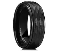 King Will Miroir en tungstène marteau de 8 mm pour homme, bracelets de mariage avec effet dôme et empiècement brossé polyvalent, 56.9 (18.1), Métal, Pas de pierre précieuse