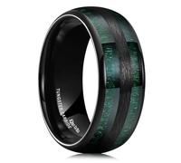 King Will Nature 8 mm Noir/Argent/Rose Gold Tungsten Ring Wood Inlay Wedding Band High Poli Finition Comfort Fit, X 1/2(67.19mm), Tungstène, Aucune pierre précieuse