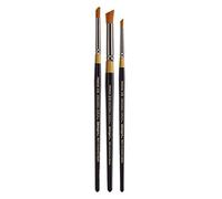 KINGART B-073 Premium 3 pc. Original Gold 9850 Series DEERFOOT STIPPLER Artist Brush Set, Synthetic Golden Taklon Hair for Acrylic, Oil, Watercolor and Gouache, Short Handle, 3 Sizes: 1/8", 1/4", 3/8"