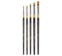 KINGART B-093 Premium 5 pc. Original Gold 9510 Series Short Filbert Brush Set, Synthetic Golden Taklon pour Acrylique, Huile, Aquarelle, Manche Court, 5 Pinceaux Tailles : 0, 2, 4, 6, 8