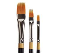 KINGART Brosse d'artiste de qualité supérieure, Golden TAKLON - Râteau Plat doré Set of 3