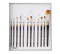 KINGART Lot de 12 pinceaux à Manche en Bois doré